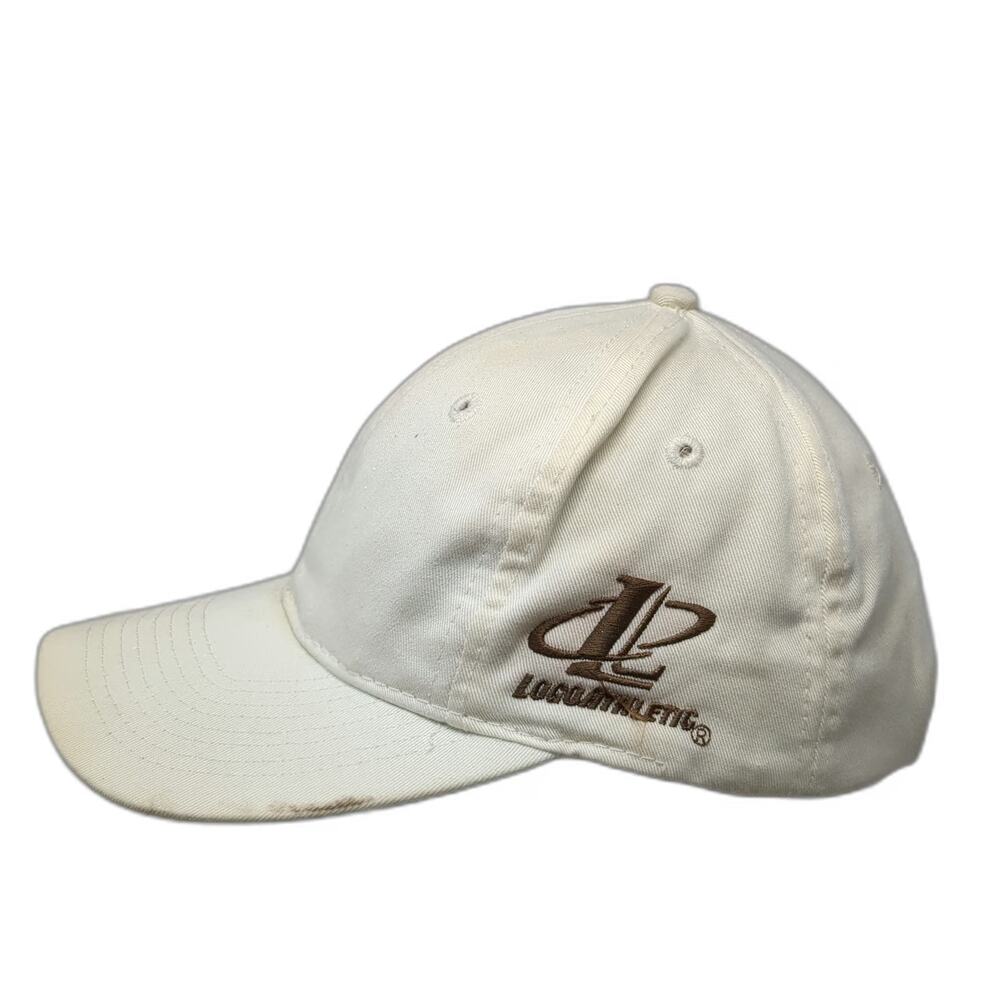 Logo Athletic Snapback Hat White OS Green Underbrim Side Graphic Blank Cotton